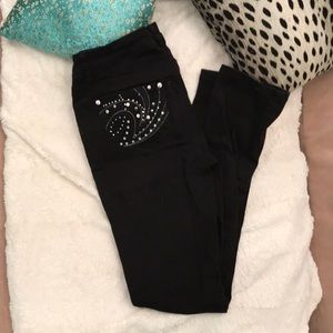 Earl Brand Sparkle rich black skinny jeans